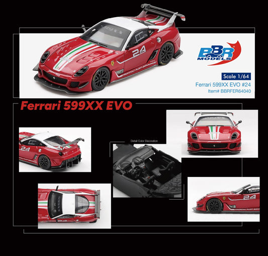 [Pre-Order] BBR Models Ferrari 599XX EVO #24 BBRFER64040 1/64 Diecast