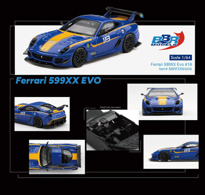 [Pre-Order] BBR Models Ferrari 599XX Evo #18 BBRFER64046 1/64 Diecast
