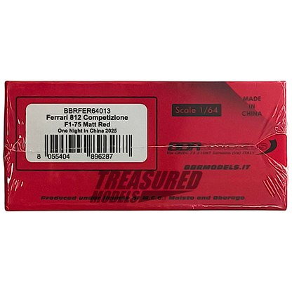 BBR Models Ferrari 812 Competizione F1-75 Matt Red One Night in China 2025 BBRFER64013 1/64 Diecast