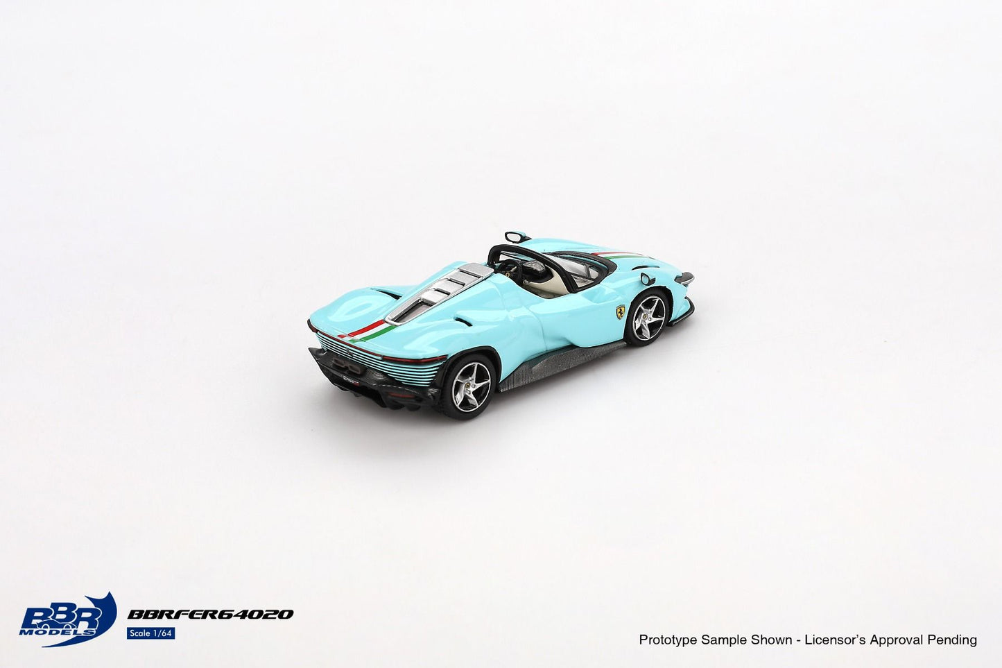 BBR Models Ferrari Daytona SP3 Light Blue BBRFER64020 1/64 Diecast