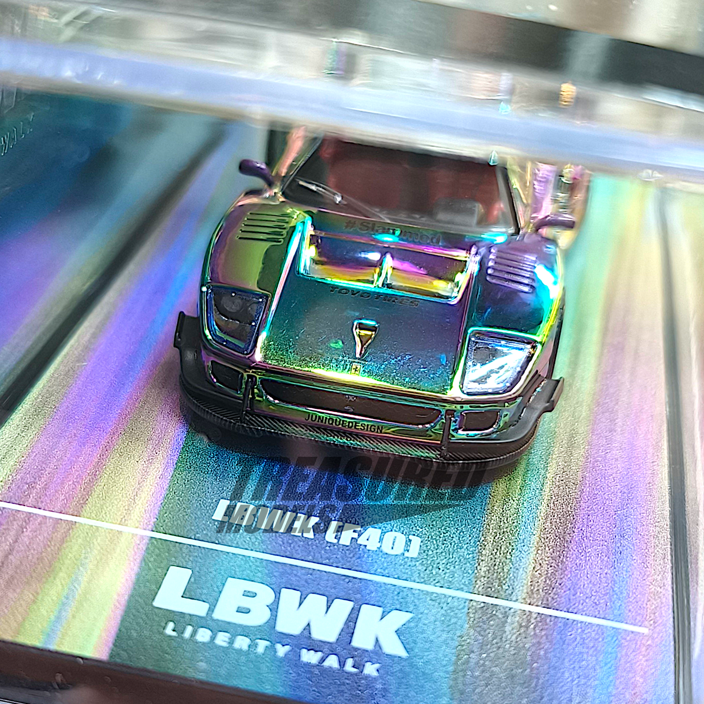 Inno64 Ferrari F40 LBWK Chase Silver Chrome 1/64 Die Cast