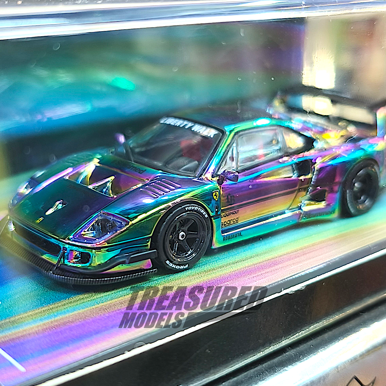 Inno64 Ferrari F40 LBWK Chase Silver Chrome 1/64 Die Cast