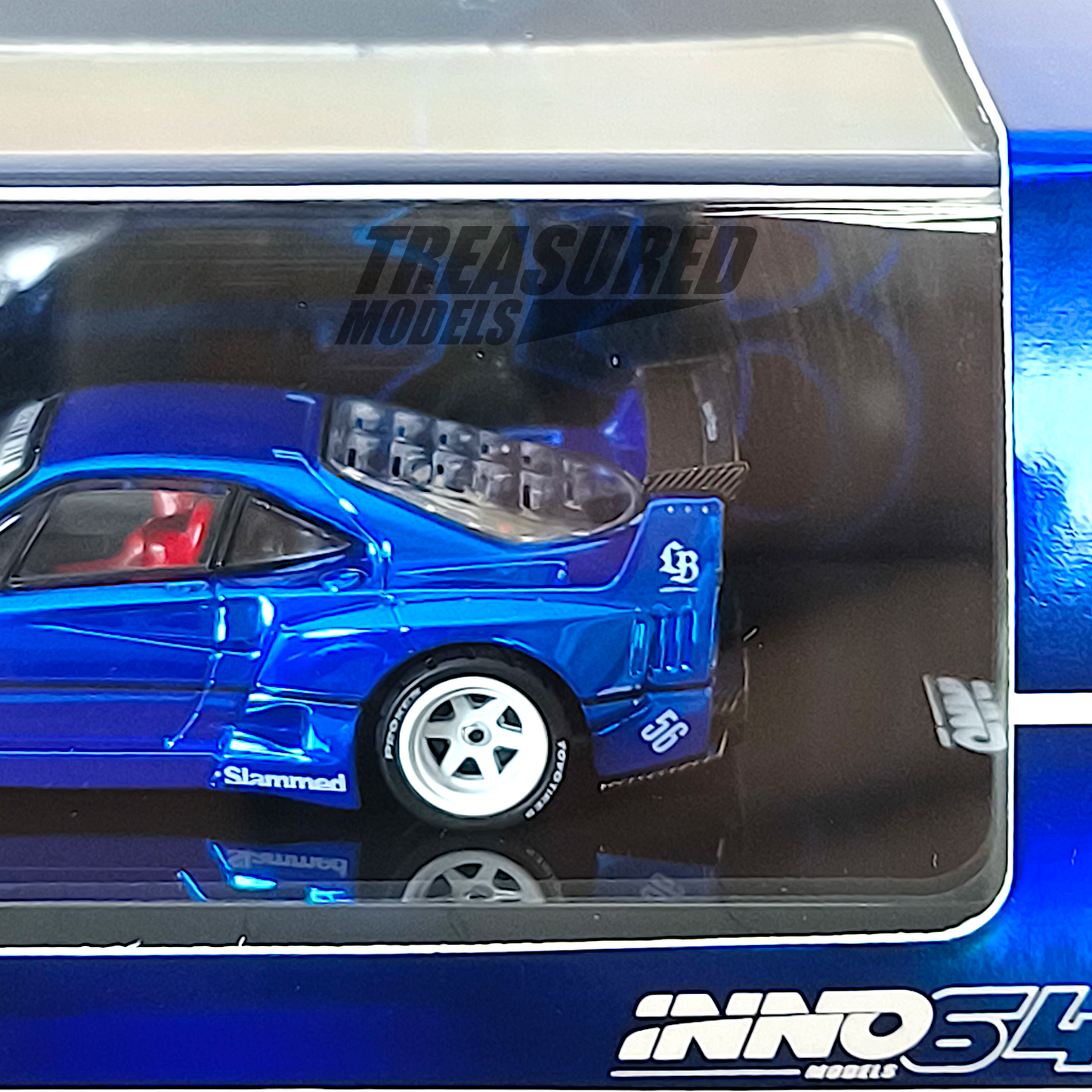 Inno64 Ferrari F40 LBWK Chrome Blue Chase Car 1/64 Diecast