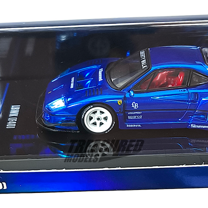 Inno64 Ferrari F40 LBWK Chrome Blue Chase Car 1/64 Diecast