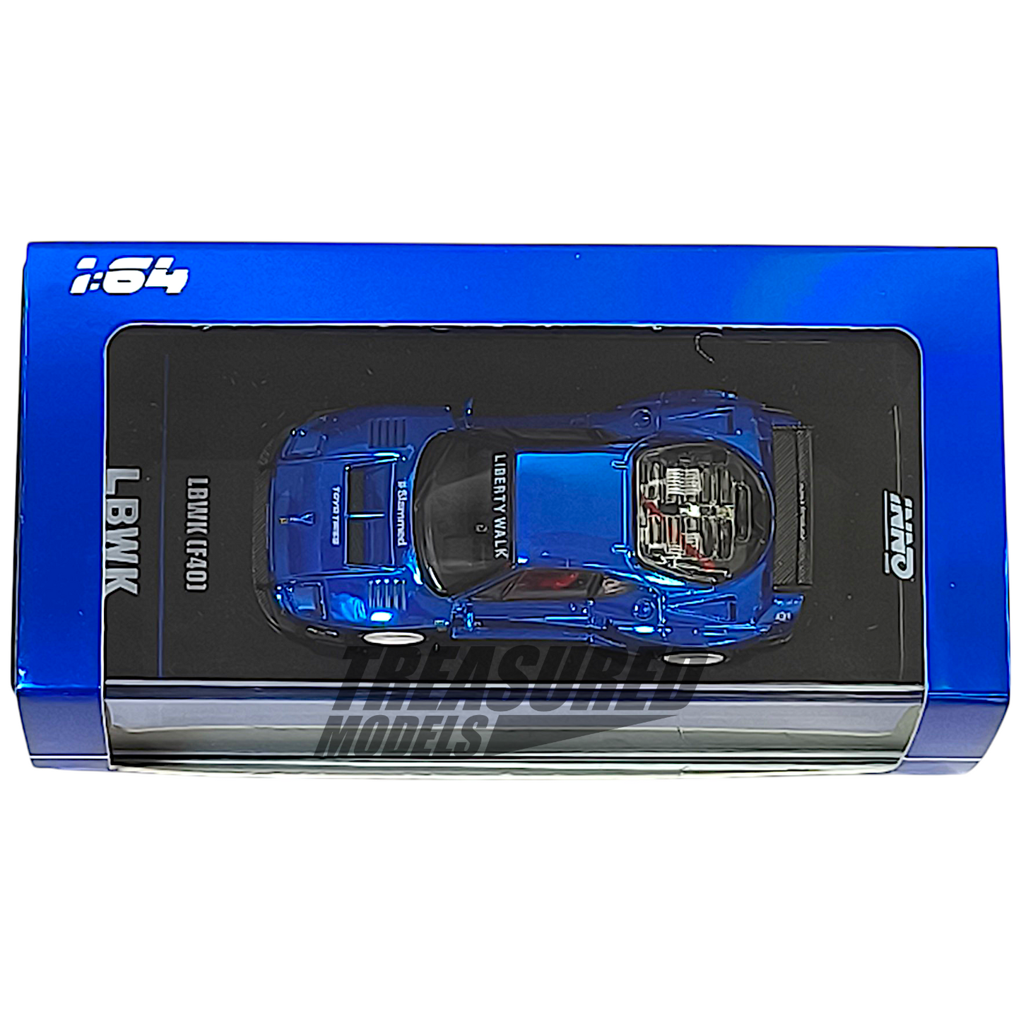 Inno64 Ferrari F40 LBWK Chrome Blue Chase Car 1/64 Diecast