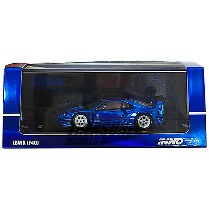 Inno64 Ferrari F40 LBWK Chrome Blue Chase Car 1/64 Diecast