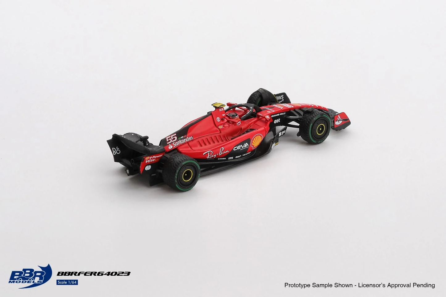 *Pre-Order* BBR Models Ferrari SF23 55 C. Sainz 2023 Monaco GP BBRFER64023 1/64 Die Cast
