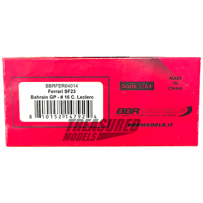 BBR Models Ferrari SF23 Formula 1 Gulf Air Bahrain Grand Prix 2023 #16 C. Leclerc BBRFER64014 1/64 Diecast