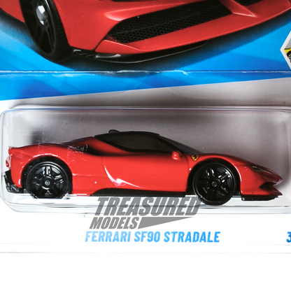 Hot Wheels Ferrari SF90 Stradale Rosso Corsa 2025 Main Line Factory Fresh 1/64 Die Cast