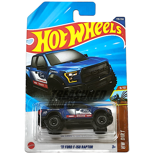 Hot Wheels Ford 17 F-150 Raptor Metalflake Blue 2025 Main Line HW Dirt 1/64 Diecast