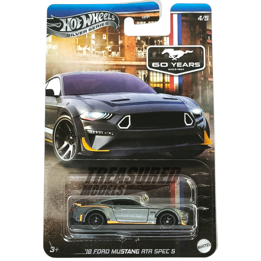 Hot Wheels Ford 18 Mustang RTR Spec 5 Leadfoot Gray 2025 Mustang 60 Years 1/64 Die Cast