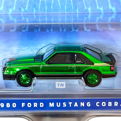 CHASE! GreenLight Ford 1980 Mustang Cobra CHASE Chrome Green The Stampede 1/64 Diecast