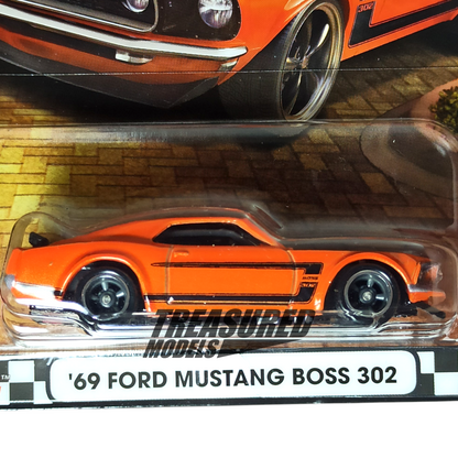 Hot Wheels Ford 69 Mustang Boss 302 Orange Premium Boulevard 1/64 Die Cast