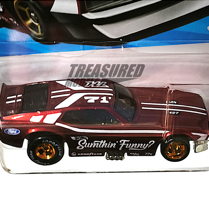 Hot Wheels Ford 71 Mustang Funny Car Super Treasure Hunt Spectraflame Red 2025 Main Line Mustang 60th 1/64 Die Cast