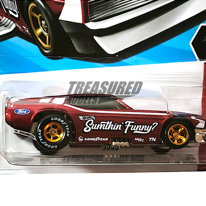 Hot Wheels Ford 71 Mustang Funny Car Super Treasure Hunt Spectraflame Red 2025 Main Line Mustang 60th 1/64 Die Cast