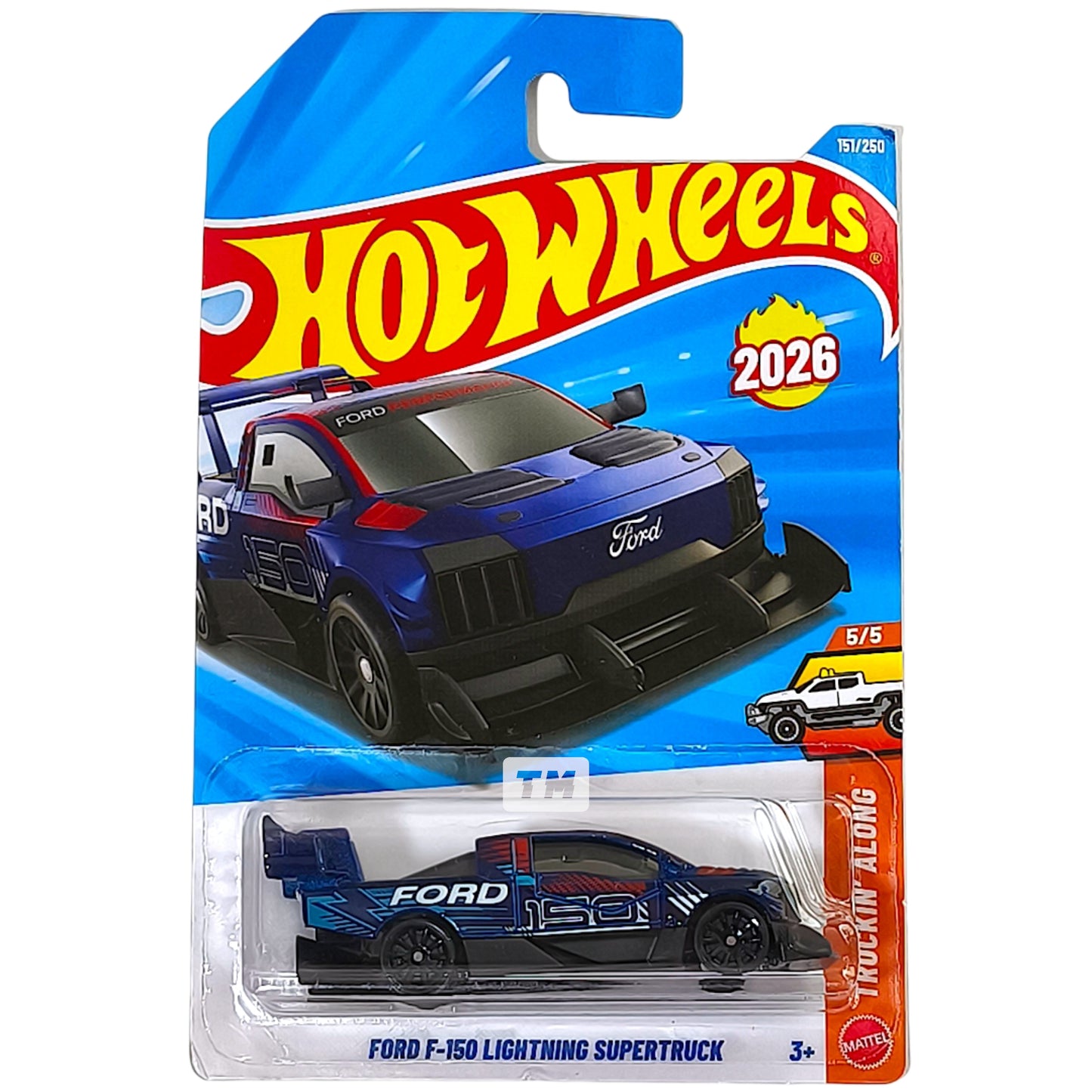 Hot Wheels Ford F-150 Lightning SuperTruck Metalflake Dark Blue 2026 Basic 1/64 Diecast