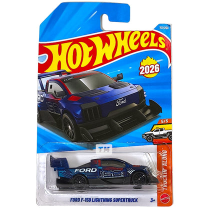 Hot Wheels Ford F-150 Lightning SuperTruck Metalflake Dark Blue 2026 Basic 1/64 Diecast