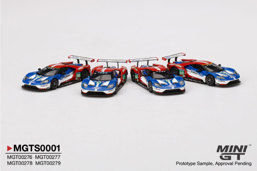 Mini GT Ford GT LMGTE PRO 2016 24 Hrs of Le Mans Ford Chip Ganassi Team 4 Cars Set MGTS0001 1/64 Diecast