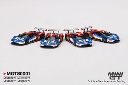 Mini GT Ford GT LMGTE PRO 2016 24 Hrs of Le Mans Ford Chip Ganassi Team 4 Cars Set MGTS0001 1/64 Diecast