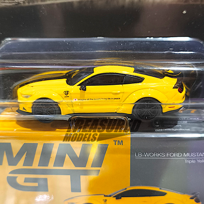 Mini GT Ford LB-WORKS Mustang Triple Yellow Blister Packaging MGT01077 1/64 Die Cast