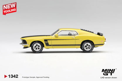 [Pre-Order] Mini GT Ford Mustang Boss 302 1969 Bright Yellow MGT01342 1/64 Diecast
