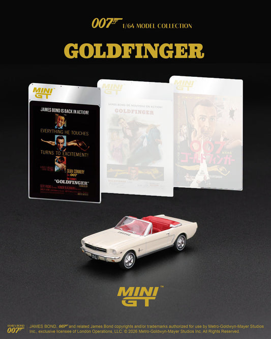 [PRE-ORDER] MINI GT Ford Mustang Convertible 1964 Goldfinger English Poster MGT00928E 1/64 Diecast