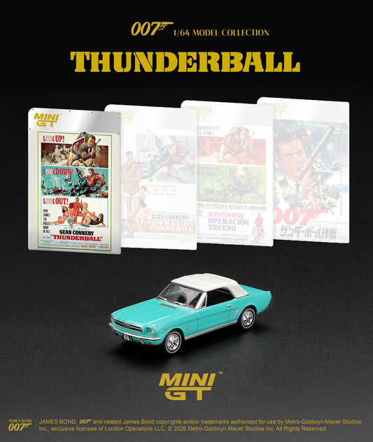 [Pre-Order] Mini GT Ford Mustang Convertible 1965 “Thunderball” English Blister Packaging MGT00923-007E 1/64 Diecast