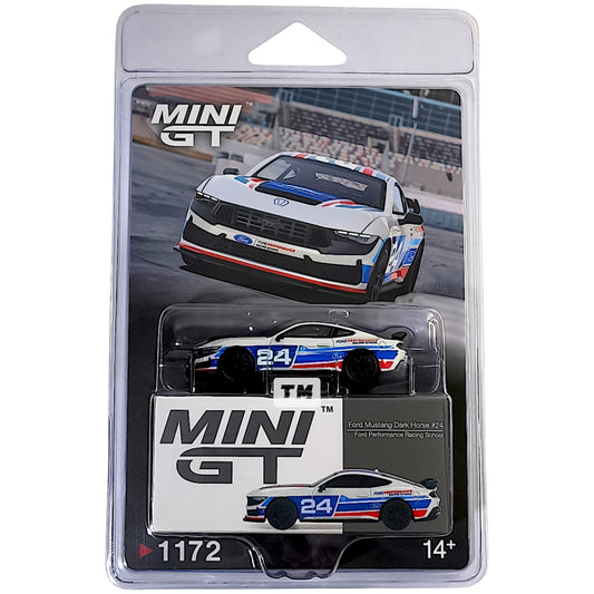 Mini GT Ford Mustang Dark Horse #24 Ford Performance Racing School Blister Packaging MGT01172-BL 1/64 Diecast