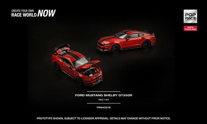 [Pre-Order] Pop Race Ford Mustang Shelby GT350R Red PR640578 1/64 Diecast