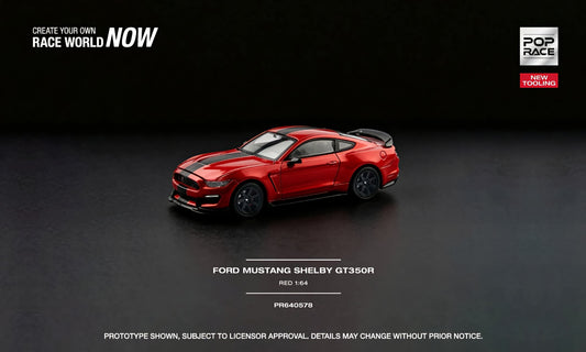 [Pre-Order] Pop Race Ford Mustang Shelby GT350R Red PR640578 1/64 Diecast