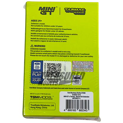 Mini GT x Tarmac Ford Mustang Shelby GT500 Grabber Lime Shmee150 Collection MGT00271 1/64 Diecast