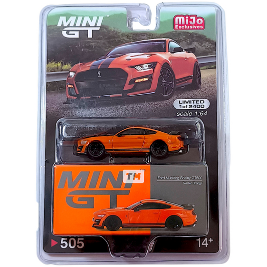 Mini GT Ford Mustang Shelby GT500 Twister Orange Blister Packaging MGT00505-BL 1/64 Diecast