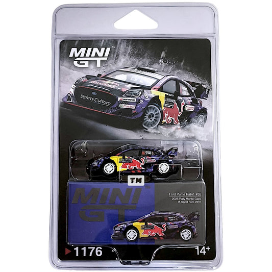MINI GT Ford Puma Rally1 #55 M-Sport Ford WRT Blister Packaging MGT01176-BL 1/64 Diecast