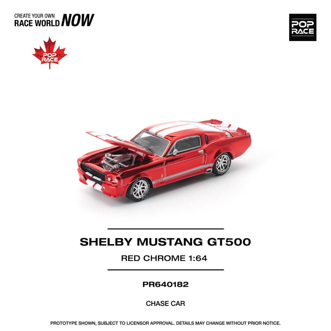 POP RACE 1/64 Shelby Mustang GT500 チェイス Chase] Pop Race Ford Shelby Mustang GT500 Chrome Red Canada