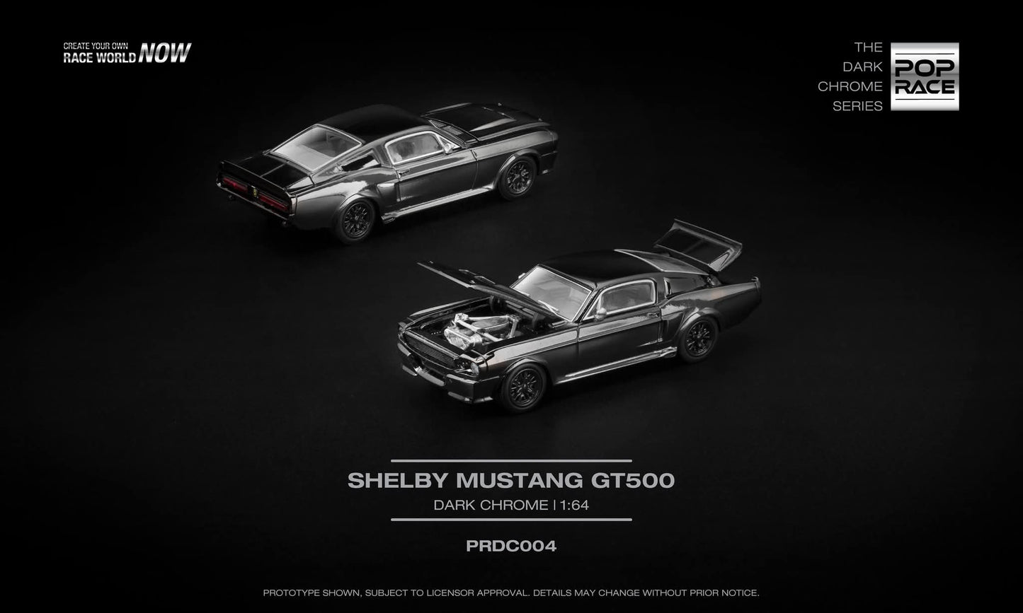 *Pre-Order* Pop Race Ford Shelby Mustang GT500 Dark Chrome PRDC004 1/64 Diecast