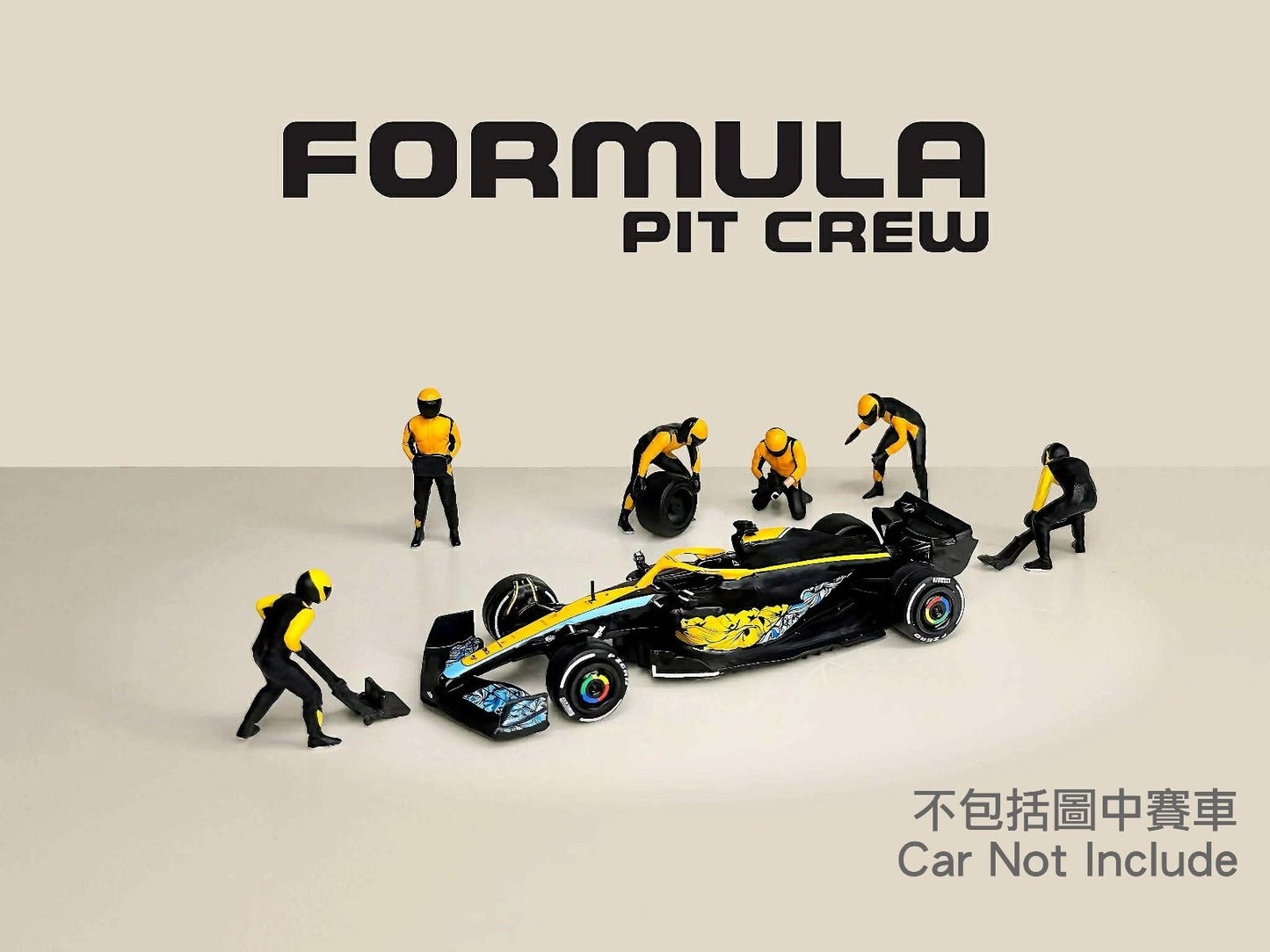 American Diorama Formula Pit Crew Figures – Team Orange 6pcs Set AD2441 1/64 Diecast