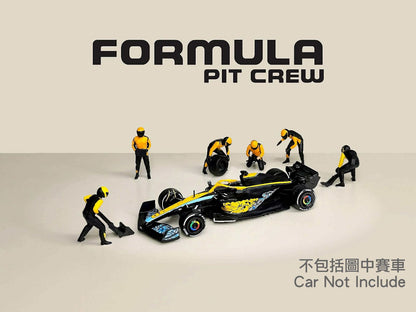 American Diorama Formula Pit Crew Figures – Team Orange 6pcs Set AD2441 1/64 Diecast