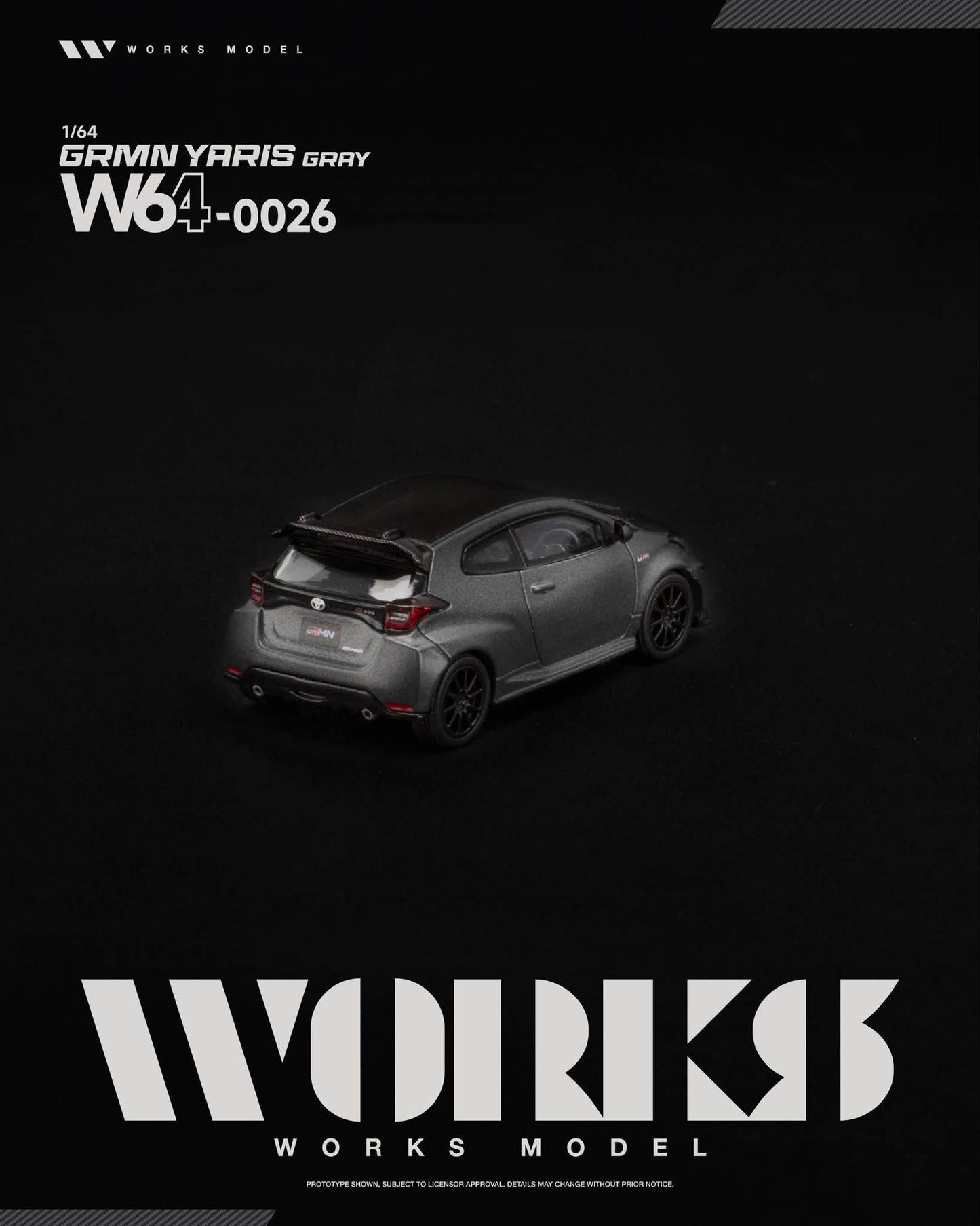 [Pre-Order] Works Model GRMN YARIS GRAY W640026 1/64 Diecast