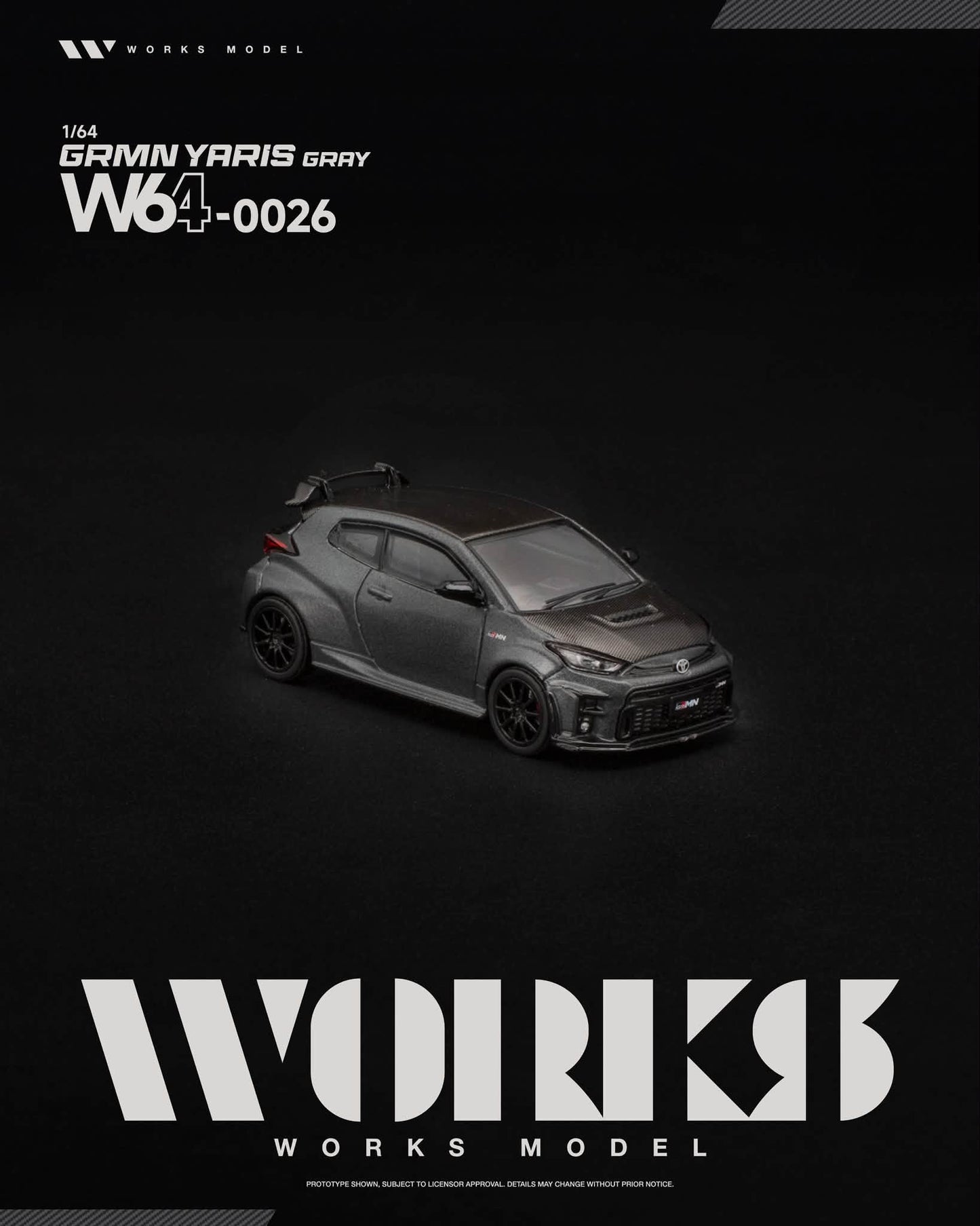 [Pre-Order] Works Model GRMN YARIS GRAY W640026 1/64 Diecast