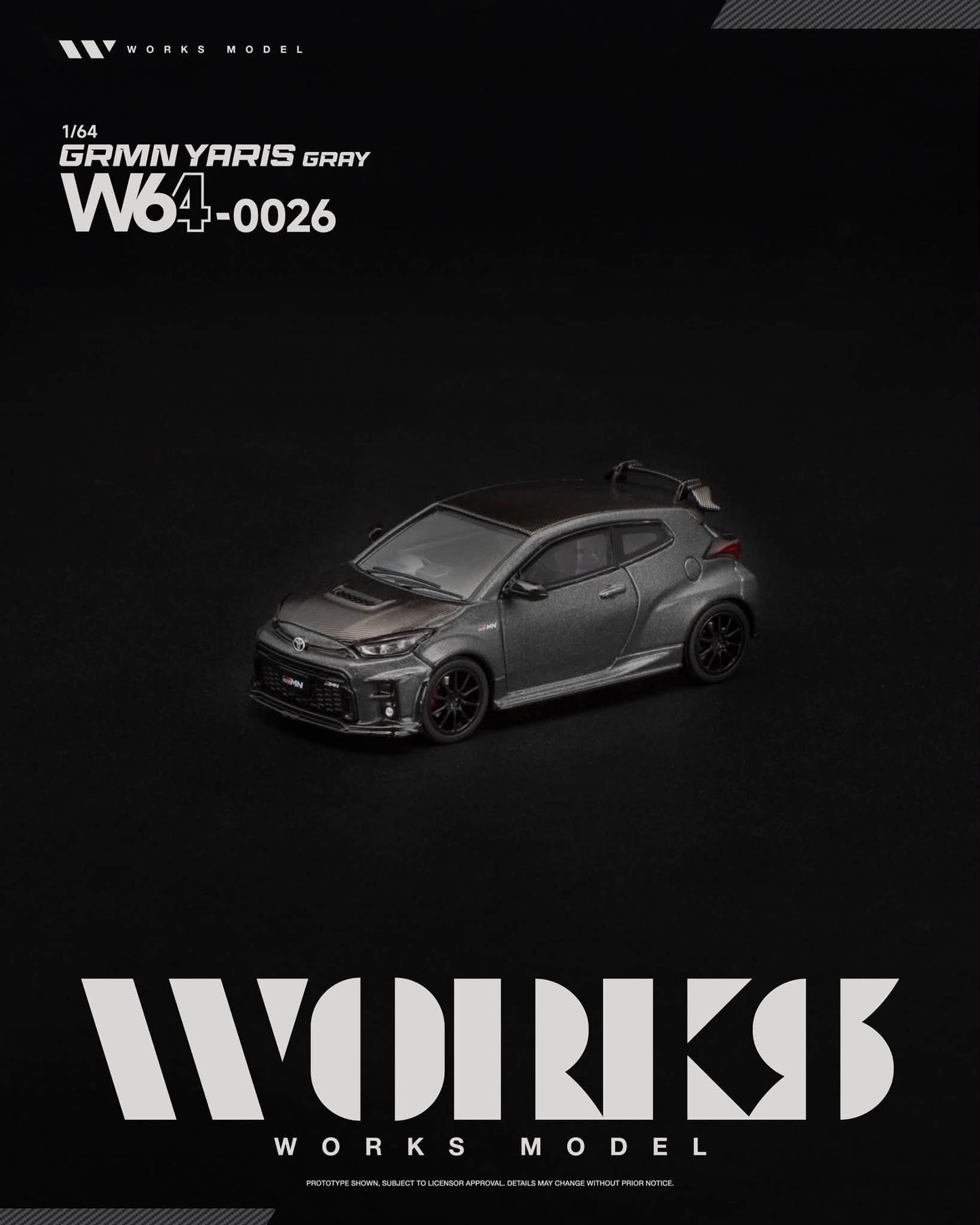 [Pre-Order] Works Model GRMN YARIS GRAY W640026 1/64 Diecast