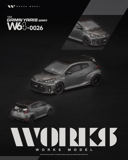 [Pre-Order] Works Model GRMN YARIS GRAY W640026 1/64 Diecast