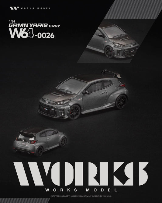 [Pre-Order] Works Model GRMN YARIS GRAY W640026 1/64 Diecast