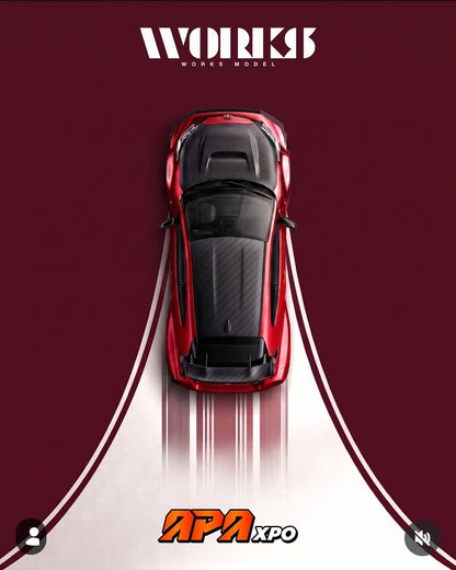 [APAxpo] WORKS MODEL GRMN YARIS RED CHROME APAxpo 2026 W640020 1/64 Diecast