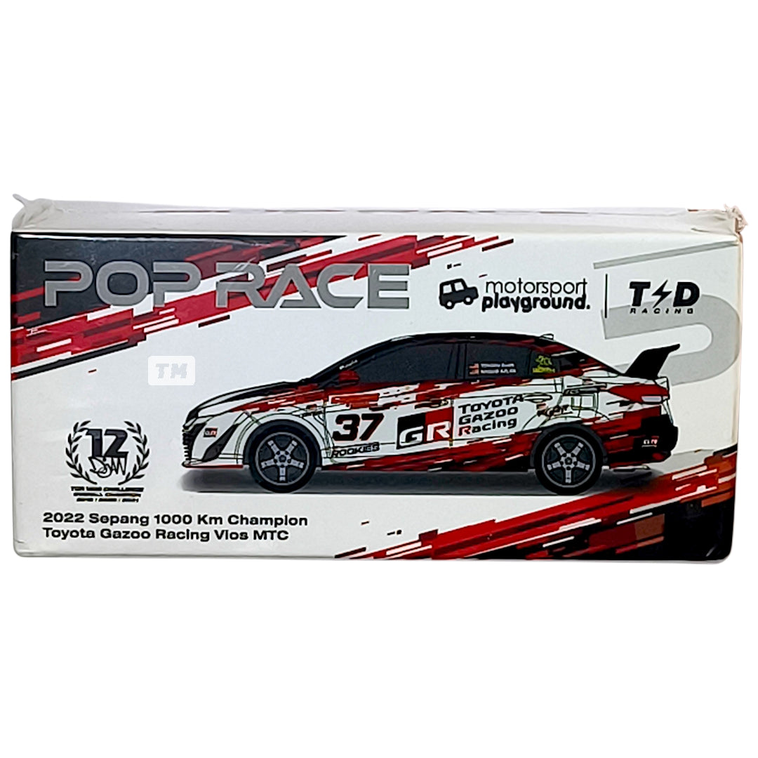 Pop Race Toyota Gazoo Racing Vios MTC 2022 Sepang 1000 Km Champion PR64007 1/64 Diecast