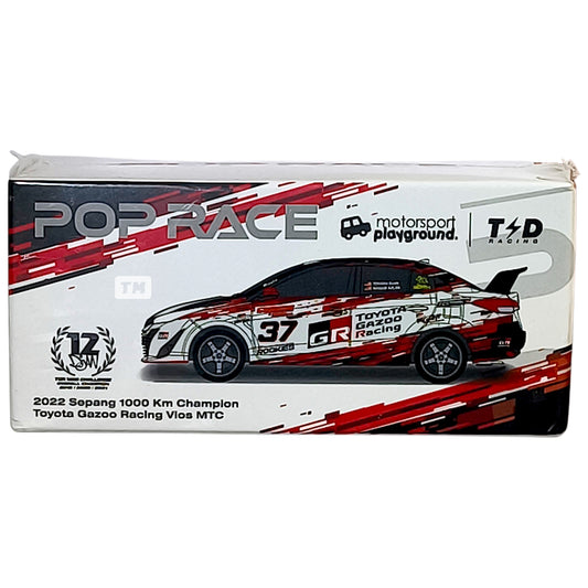 Pop Race Toyota Gazoo Racing Vios MTC 2022 Sepang 1000 Km Champion PR64007 1/64 Diecast