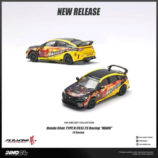 [Pre-Order] Inno64 HONDA CIVIC TYPE R (FL5) J’S RACING “MAOU” 1/64 Diecast