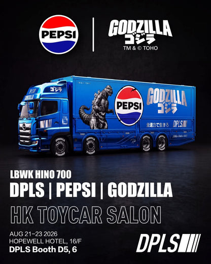 [HK ToyCar] GCD Hino 700 Godzilla x Pepsi x DPLS Hong Kong Toy Car Salon 2026 1/64 Diecast