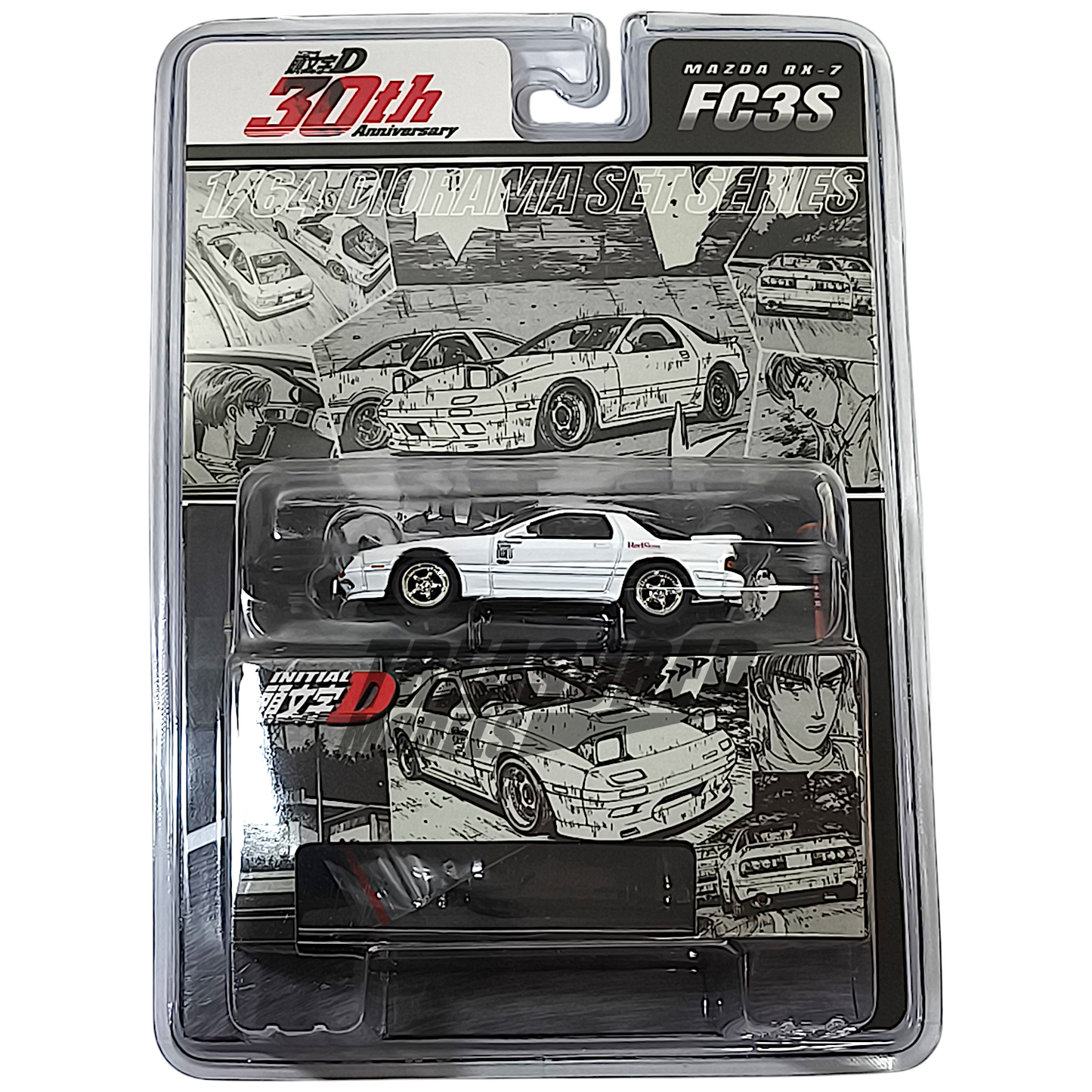 Hobby Japan Mazda  RX-7 FC3S RedSuns  INITIAL D Ryosuke Takahashi VS Takumi Fujiwara Blister Packaging HJDMD003A 1/64 Diecast