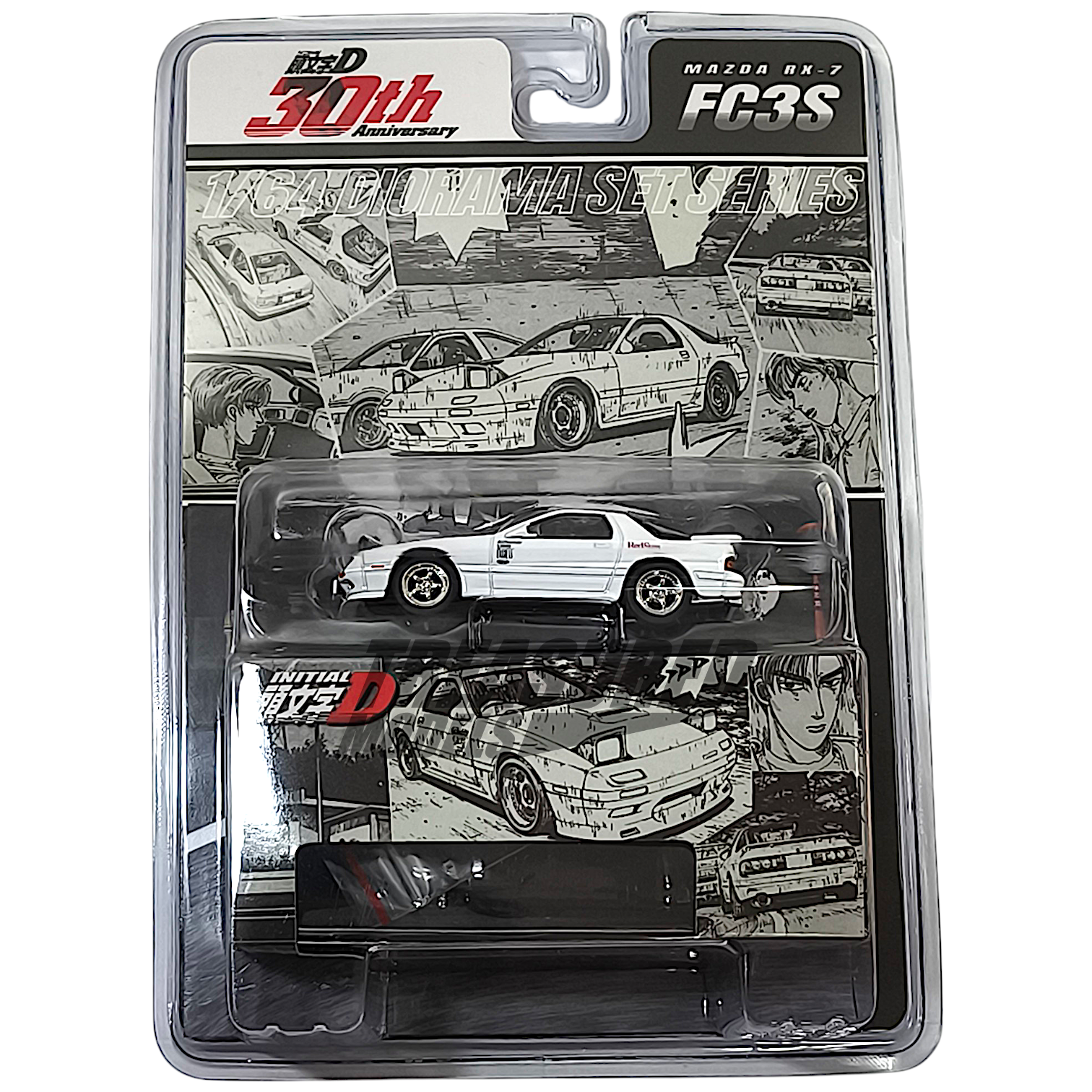 Hobby Japan Mazda  RX-7 FC3S RedSuns  INITIAL D Ryosuke Takahashi VS Takumi Fujiwara Blister Packaging HJDMD003A 1/64 Diecast