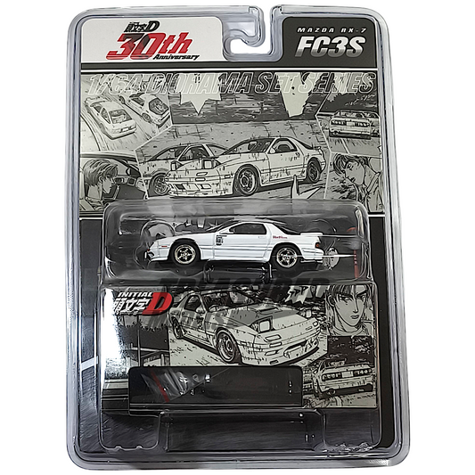 Hobby Japan Mazda  RX-7 FC3S RedSuns  INITIAL D Ryosuke Takahashi VS Takumi Fujiwara Blister Packaging HJDMD003A 1/64 Diecast